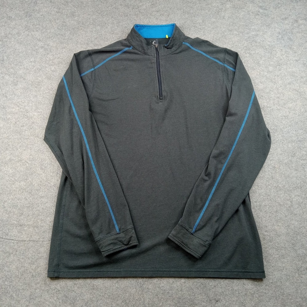 Tasc Pullover‎ Mens Large Gray Bamboo 1/4 Zip Long Sleeve Athletic Top Gym